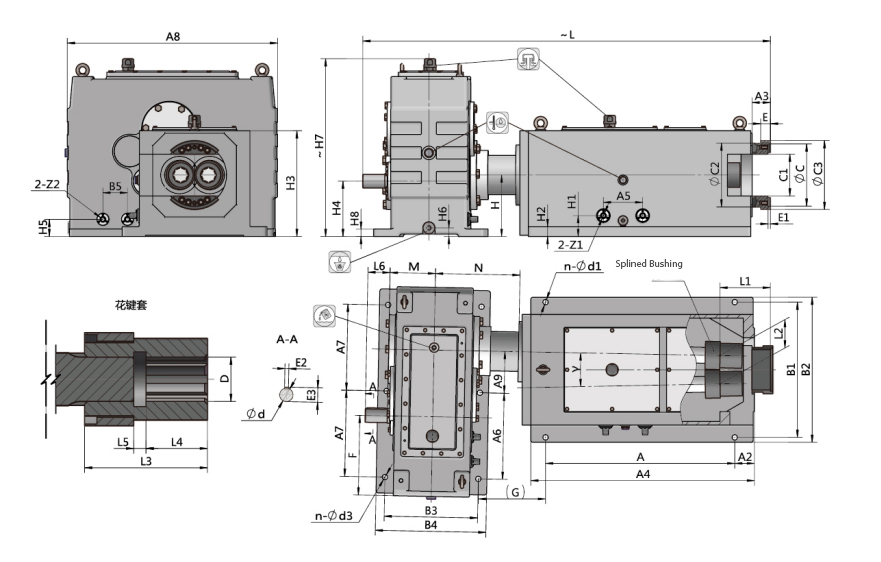 SZ Conical Twin Screw Extruder Reducer